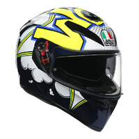 AGV K3SV Bubble Helmet - Blue/White/Fluro Yellow
