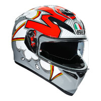 AGV K3SV Bubble Helmet - Grey/White/Red