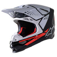 Alpinestars SM-8 Factory Helmet - Black/White/Fluro Red