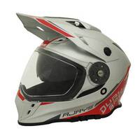 Rjays Dakar II Helmet - Gloss Silver/Red