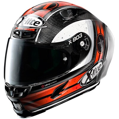 X-Lite X-803RS A Canet Replica Helmet - Carbon/Orange/White
