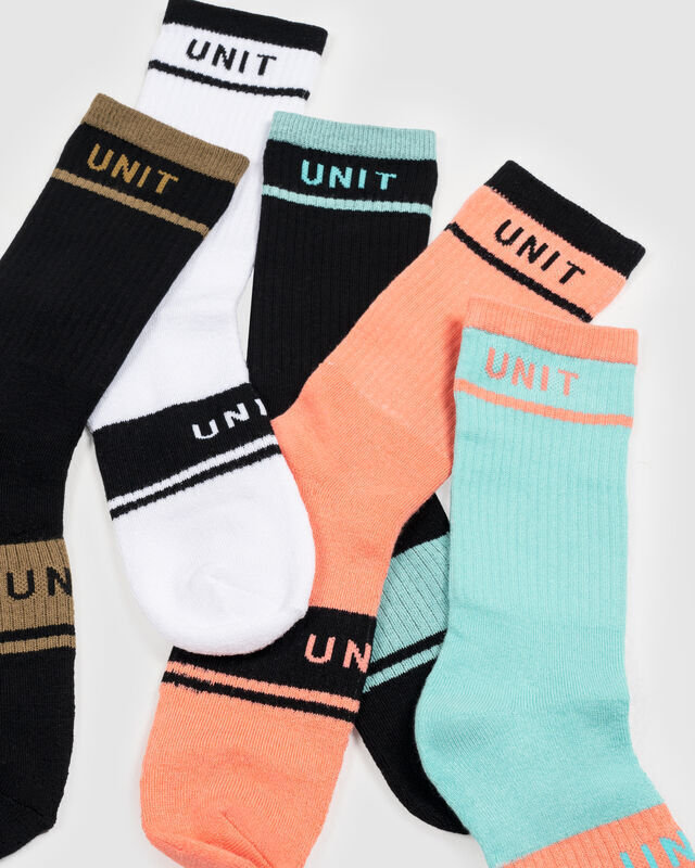Unit Equip Hi -Lux Bamboo Socks - 5 Pack - Multi - OS