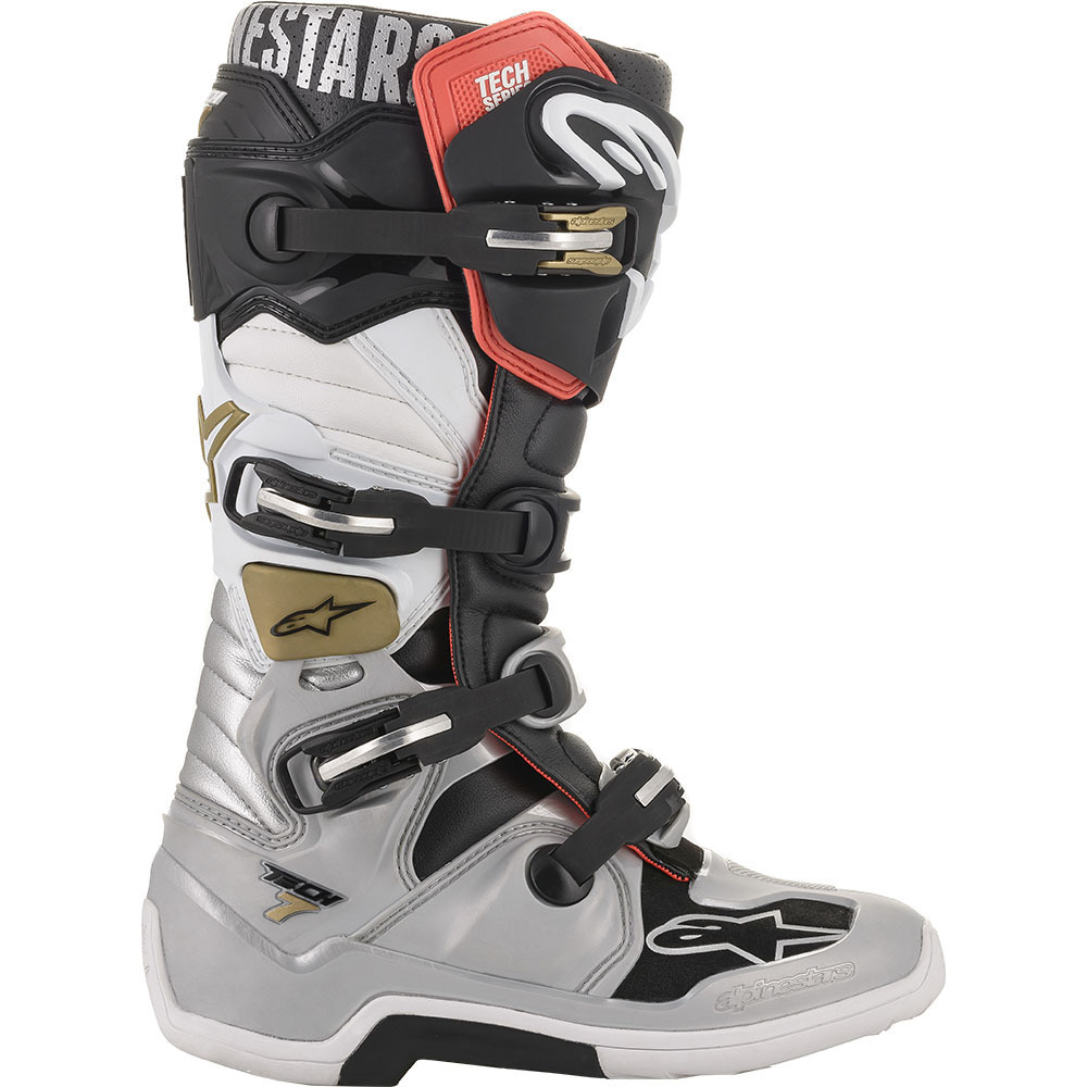 Alpinestars Tech 7 Boots - Black/Silver/White/Gold