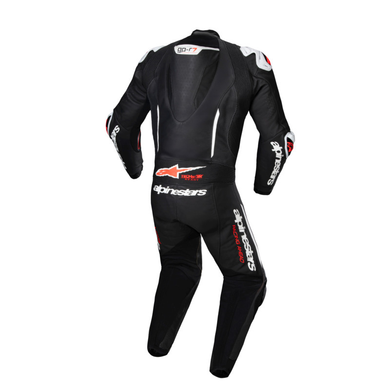Alpinestars GP-R7 1 Pce Leather Suit - Black/White/Fluro Red