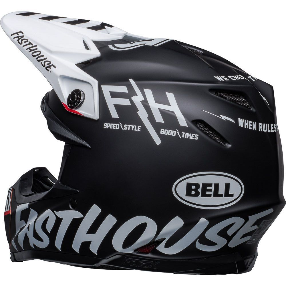 Bell Moto-9S Flex Fasthouse Flex Crew Helmet - Black/White