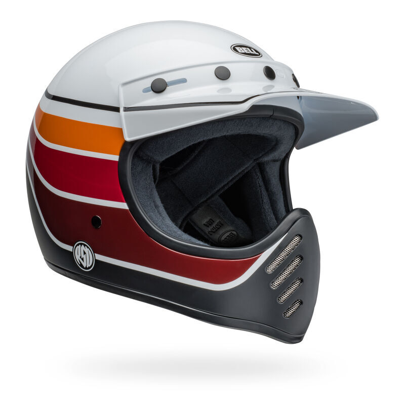 Bell Moto-3 Rollin Sands Saddleback Helmet - Satin/Gloss White/Black