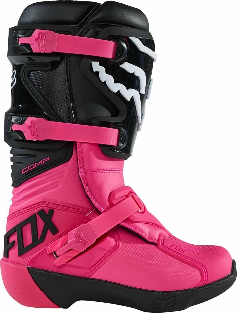 Fox Youth Comp Black Pink Boots