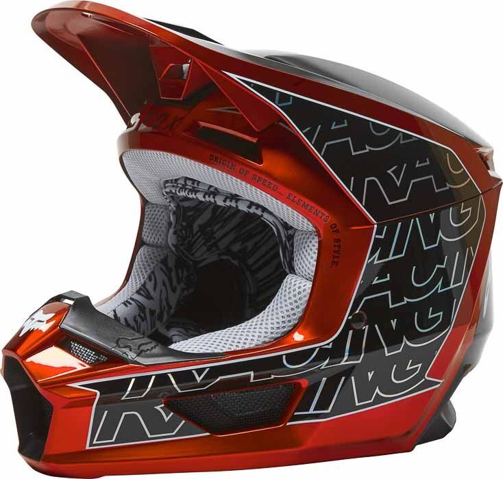 Fox V1 Peril ECE Helmet - Fluro Red