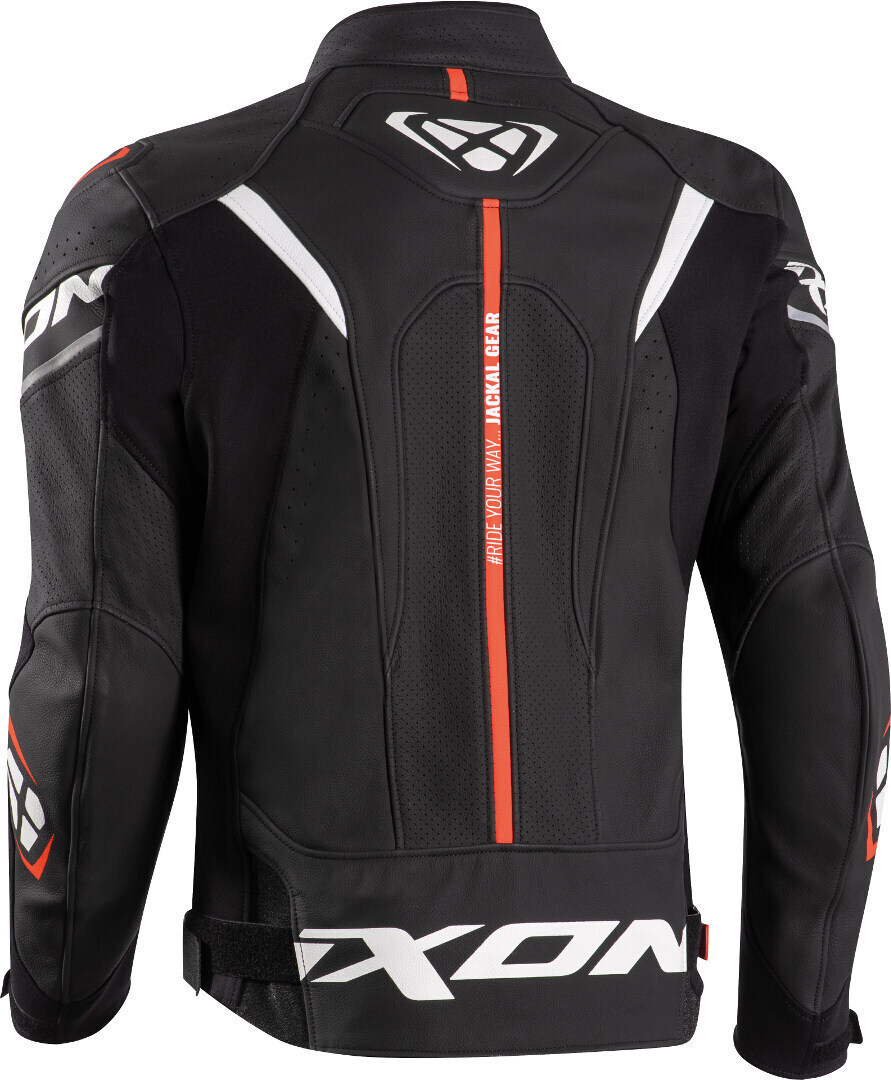 Ixon Jackal Leather Jacket - Black/White/Red