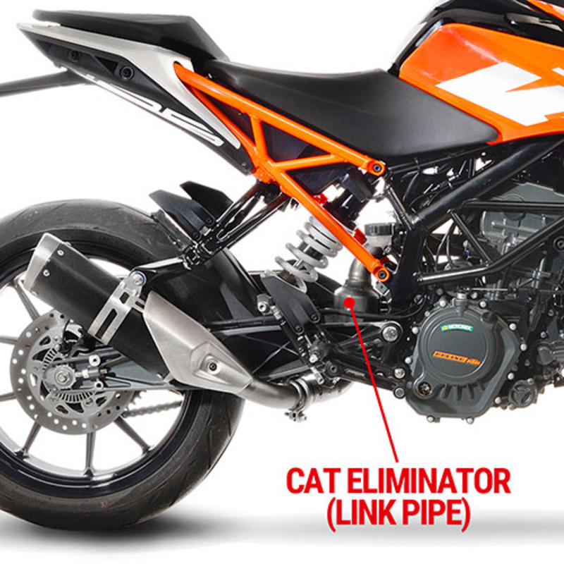 LeoVince Lv Link Pipe (Cat Elim.) - Stainless - Duke/Rc 125>390 17>20 / Svart/Vit 401 18>19 (Orig. & Lv Exhaust)