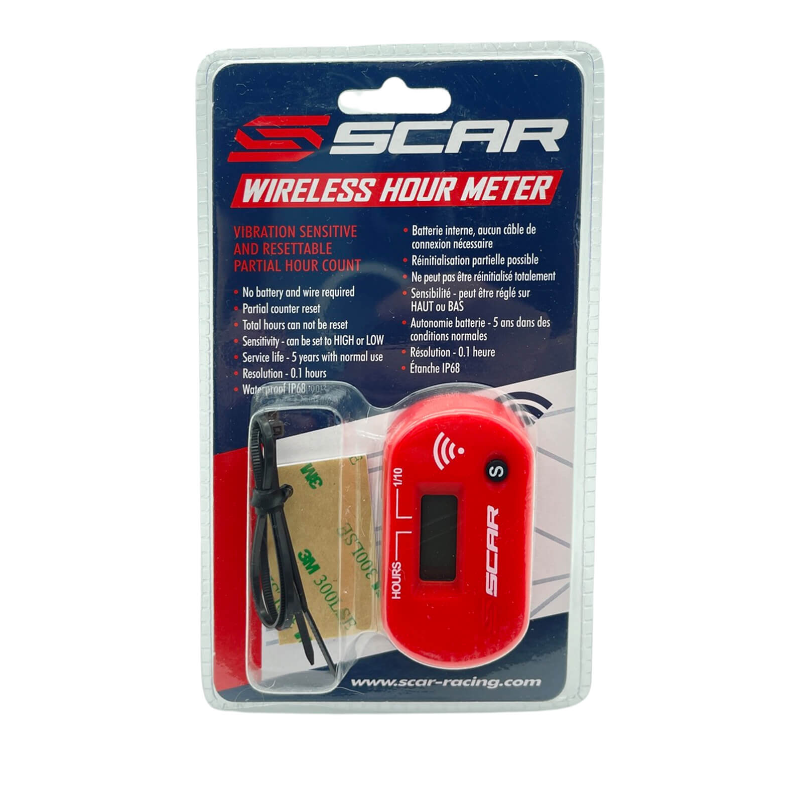 SCAR Red Wireless Hour Meter