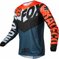 Fox 2022 180 Trice Grey Orange Jersey - Grey - 2X-Large - Adult 