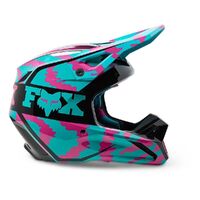 Fox 2023 V1 Nuklr Youth Helmet - Teal/Pink - L