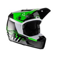 Leatt 2022 Youths Moto 3.5 Black Green Helmet - Unisex - Medium - Youth - Black/Green
