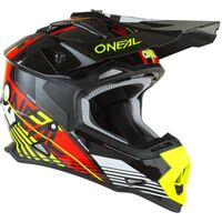 Oneal 2022 Youth 2 Series Rush V.22 Red Neon Yellow Helmets - Unisex - Small - Youth - Red/Yellow