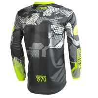 Oneal 2022 Youth Element Camo V.22 Grey Neon Yellow Jersey - Unisex - Large - Youth - Grey/Yellow
