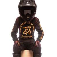 Fasthouse Grindhouse Golden Script Youth Girls Jersey - Black - S