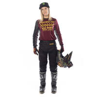 Fasthouse Grindhouse Golden Crew Womens Jersey - Maroon - S