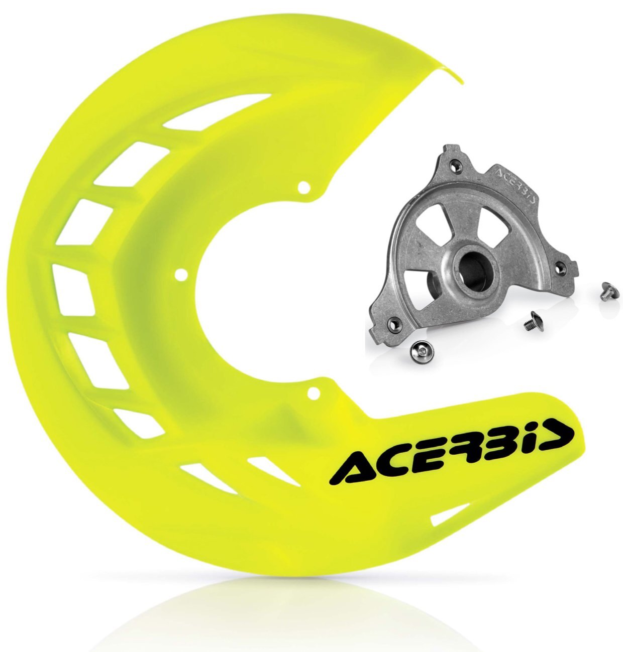 ACERBIS X-BRAKE DISC COVER & MOUNT FLO YELLOW SX SXF 03-14 EXC EXCF 03-15