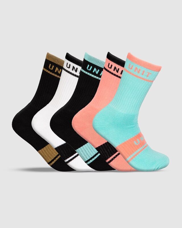 Unit Equip Hi -Lux Bamboo Socks - 5 Pack - Multi - OS