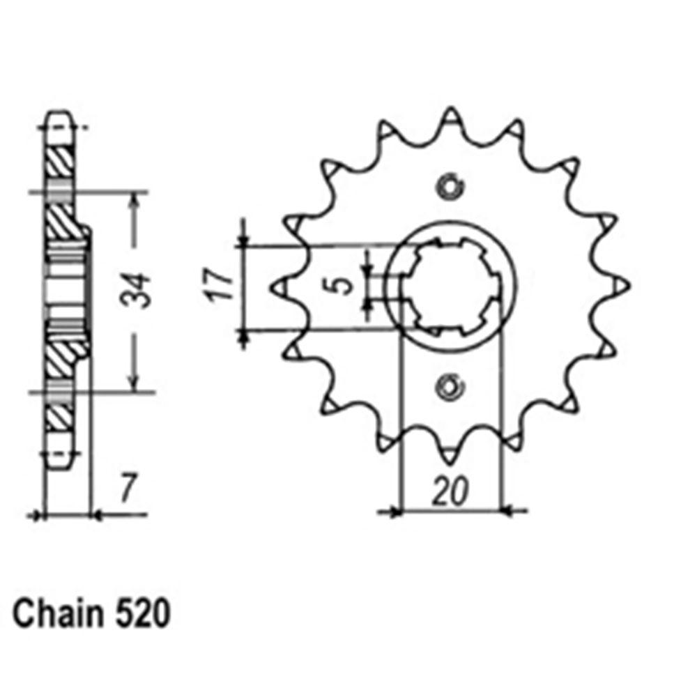 Primary Drive 14T Front Sprocket – 520 Chain – Fits Suzuki – Part 432.14