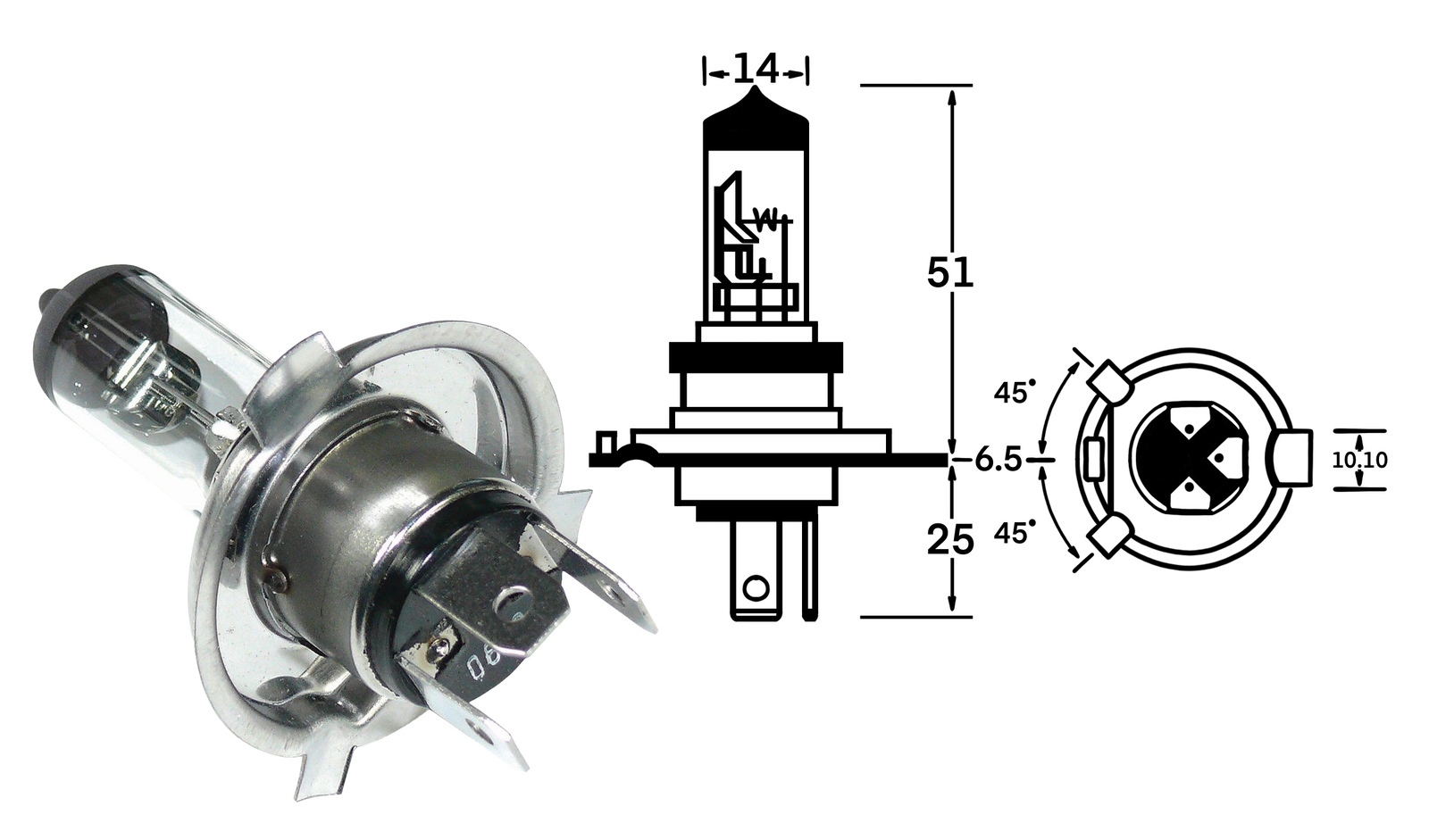 MCS HALOGEN 12V 35/35W HS1 PX43T BULB - Mcs