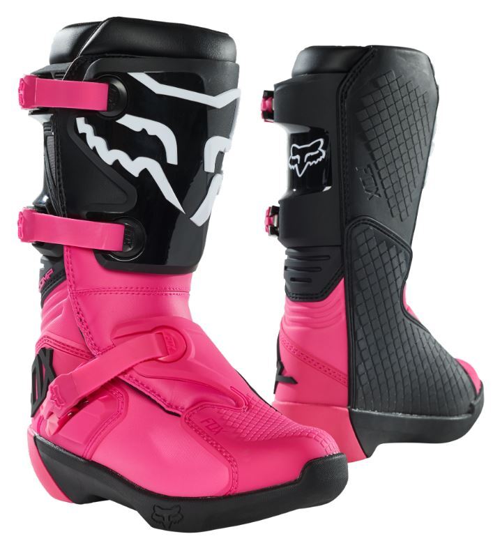 Fox Youth Comp Black Pink Boots