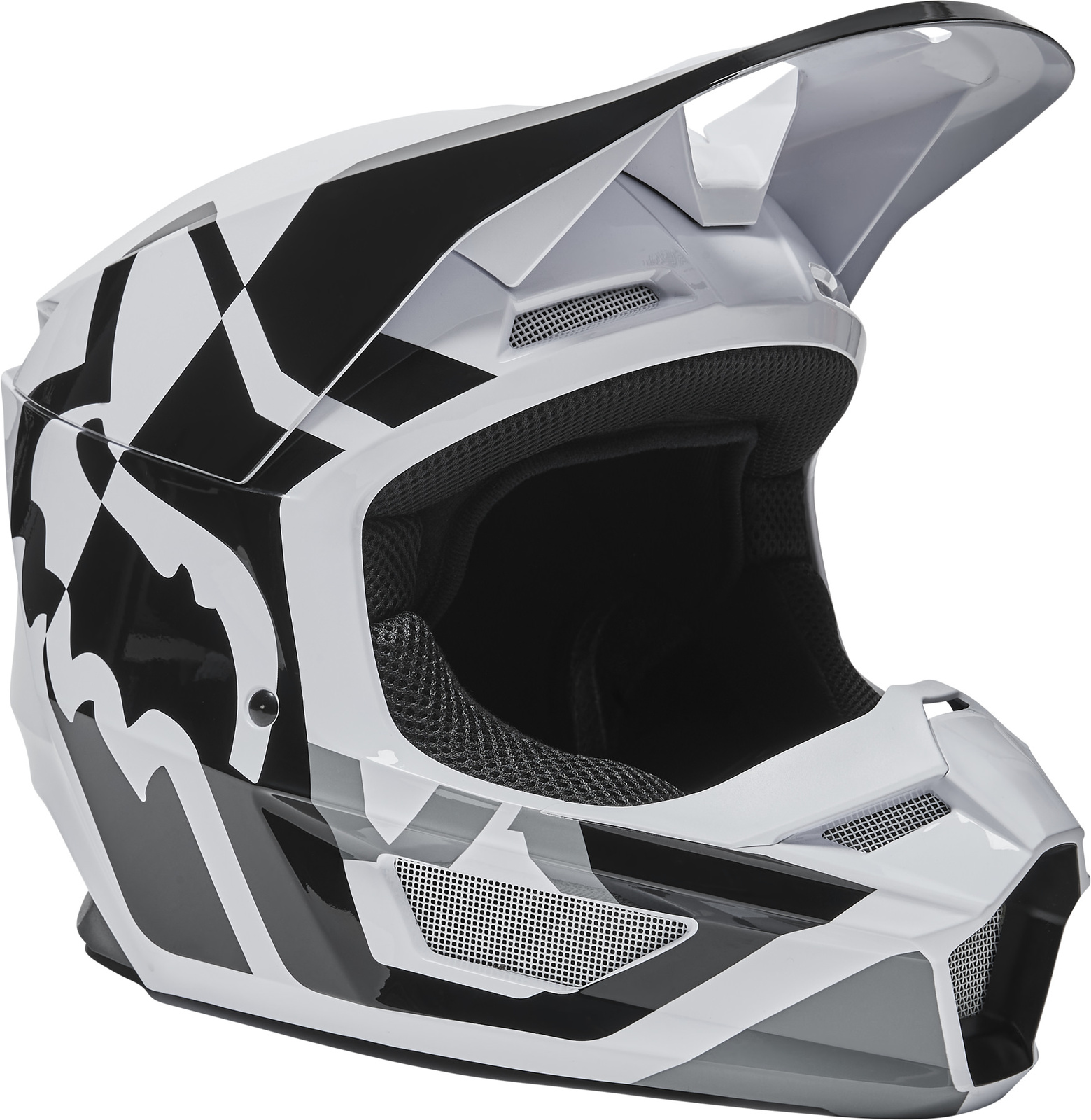 Fox Youth V1 Lux ECE Helmet - Black/White
