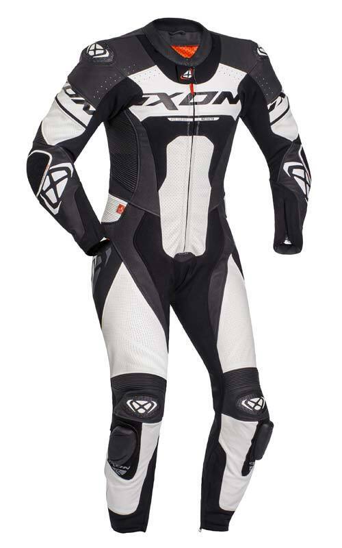 Ixon Jackal 1 Piece Leather Suit - Black/White
