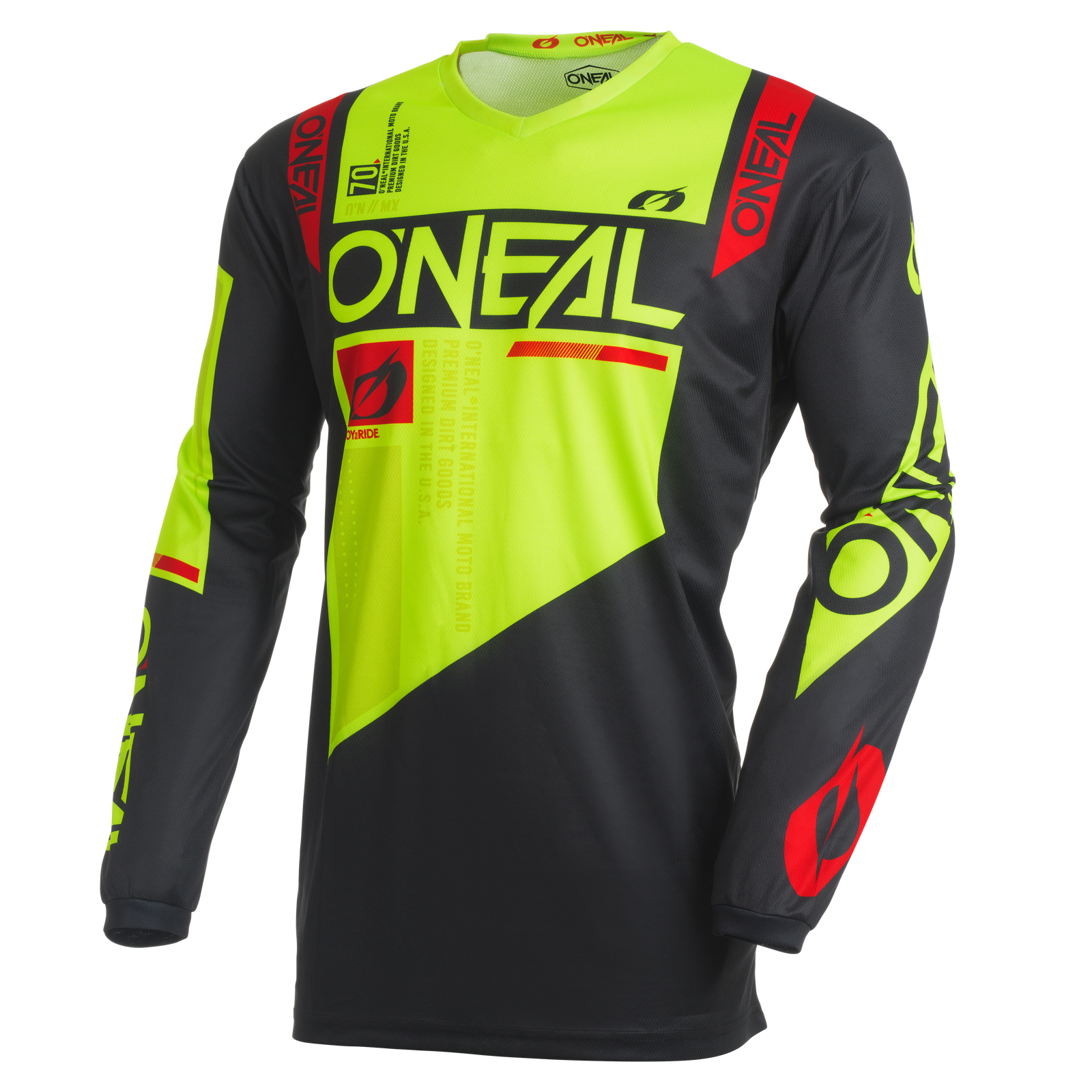 ONEAL 1970 オフロード 蛍光イエローXXL現在販売されてない商品です Oneal 2027 Element Factor Jersey - Black/Neon | MCAS
