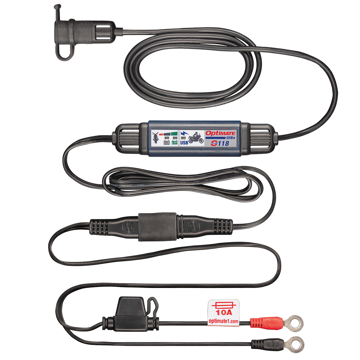 OptiMate Smart In-Line 3300mA Usb-C Charger Kit/Monitor [SAE]
