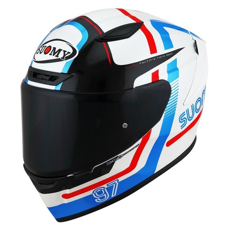 Suomy Track-1 E06 Ninety Seven Helmet White/Red MCAS