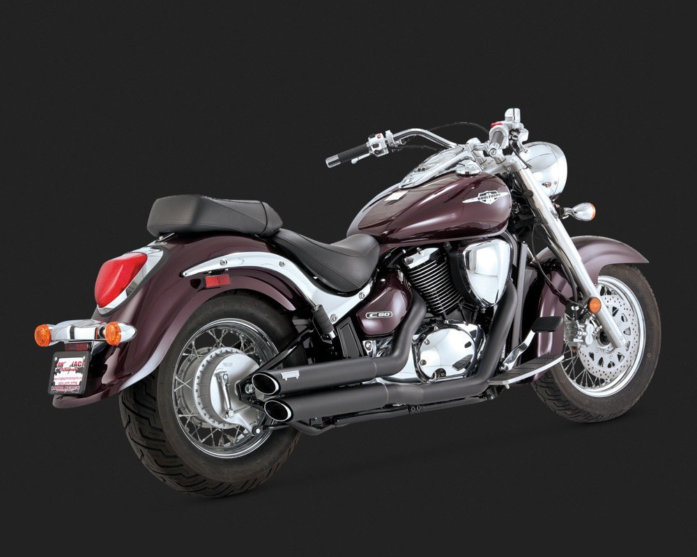 V&H TWIN SLASH STAGGEREDS BLK SUZUKI C50/M50 01-09