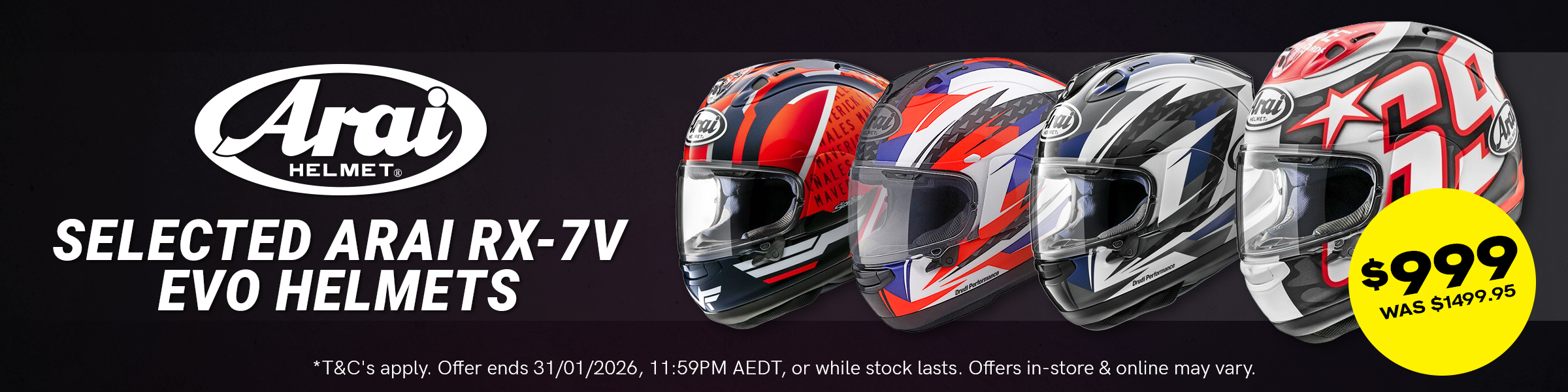 Selected Arai RX-7V Evo Helmets