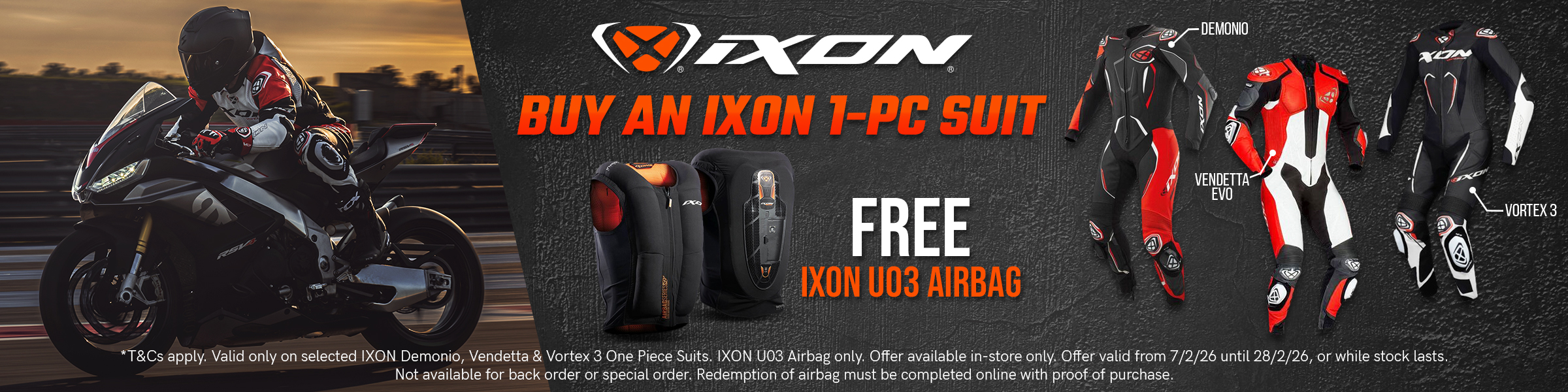Free Ixon Airbag Via Redemption With Suit Purchase