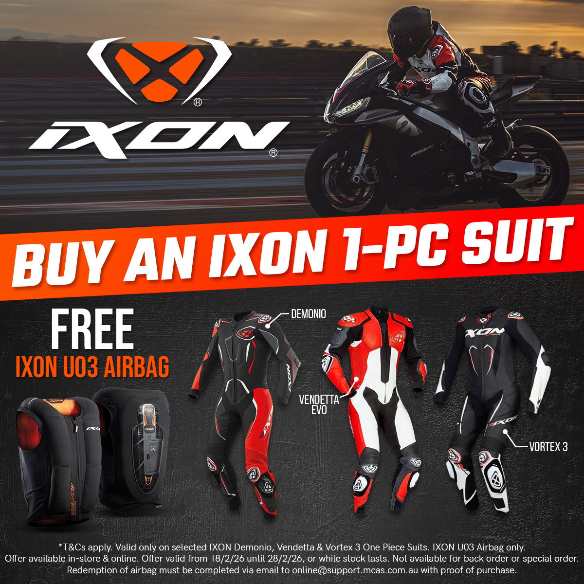 Free Ixon Airbag Via Redemption With Suit Purchase