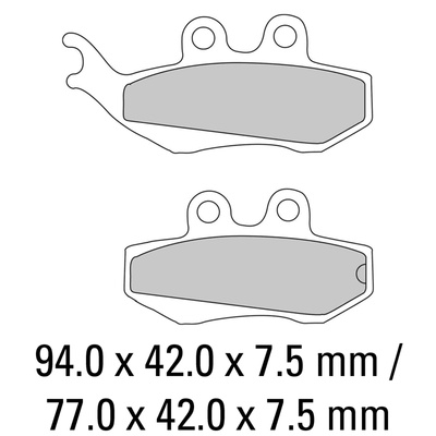 Ferodo Disc Pad Set - FDB677 AG Argento Non Sintered Compound
