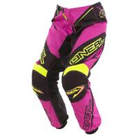 Oneal Youth Racewear Element Black Pink Hi Viz Pants