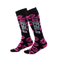Oneal Womens Pro MX Xoxox Black Pink Socks