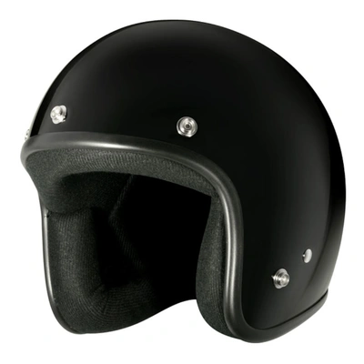 M2R 225 Solid Classic Studs Open Face Helmet - Black