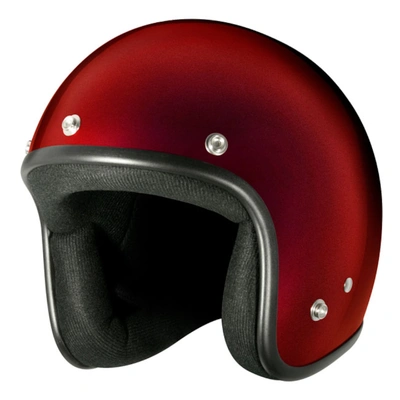 M2R 225 Solid Classic Studs Open Face Helmet - Red
