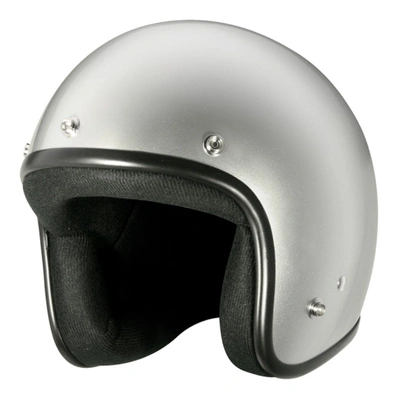 M2R 225 Solid Classic Studs Open Face Helmet - Silver