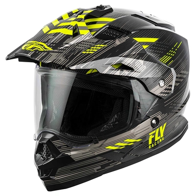 Fly Racing Trekker Quantum Adventure Helmet - Black/Grey/Hi-Vis