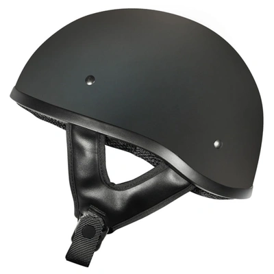 M2R Rebel Solid Classic Shorty No Studs Open Face Helmet - Matte Black