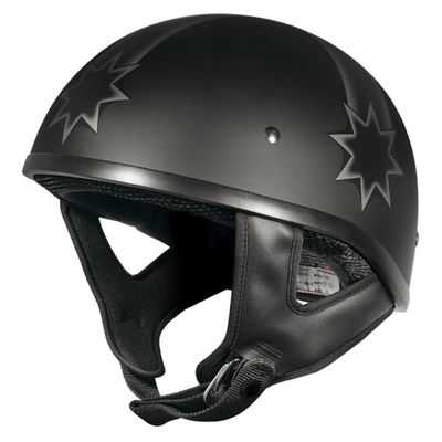 M2R Rebel Last Stand Classic Shorty Open Face Helmet (PC-5F) - Black/Silver