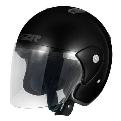 M2R 290 Solid Open Face Helmet - Black
