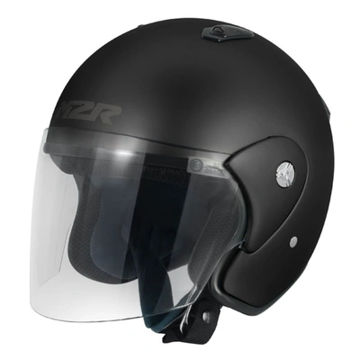 M2R 290 Solid Open Face Helmet - Semi-Flat Black