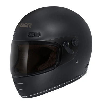 M2R Bolster Retro Styled Full Face Helmet - Matte Black