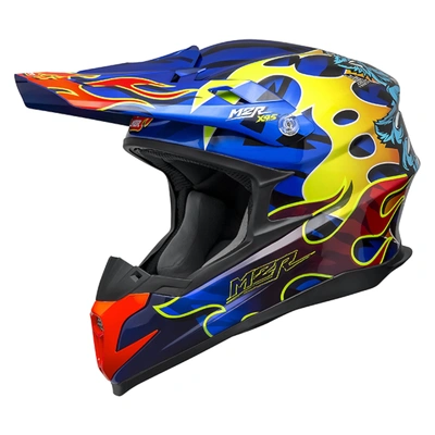 M2R X4.5 Main Event MX Helmet (PC-2) - Black/Blue/Yellow