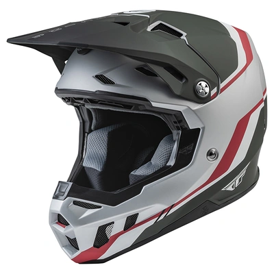 Fly Racing Youth Formula CC Driver MX Helmet - Matte Silver/Red/White